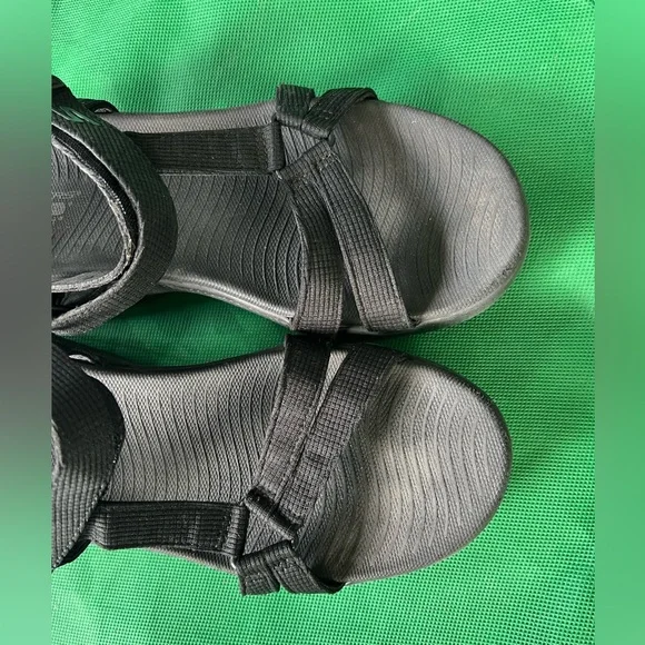Skechers massaging go walk massage Black Strappy Sport Sandals size 8 - Picture 4 of 11